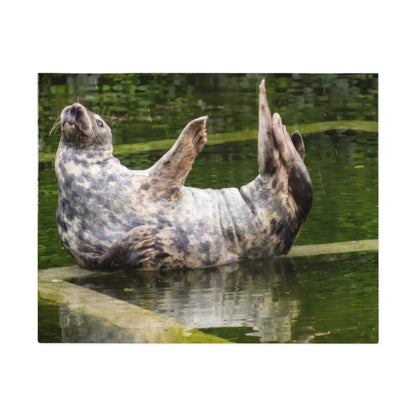 Funny Seal Yoga Jigsaw Puzzle in Tin Box, Relaxed Harbor Seal Game, Cute Marine Life Gift, Quirky Wildlife Puzzle