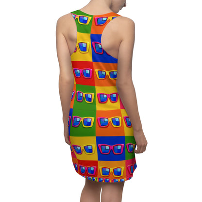 Racerback Dress — Colorful Sunglasses Pop Art All-Over Print