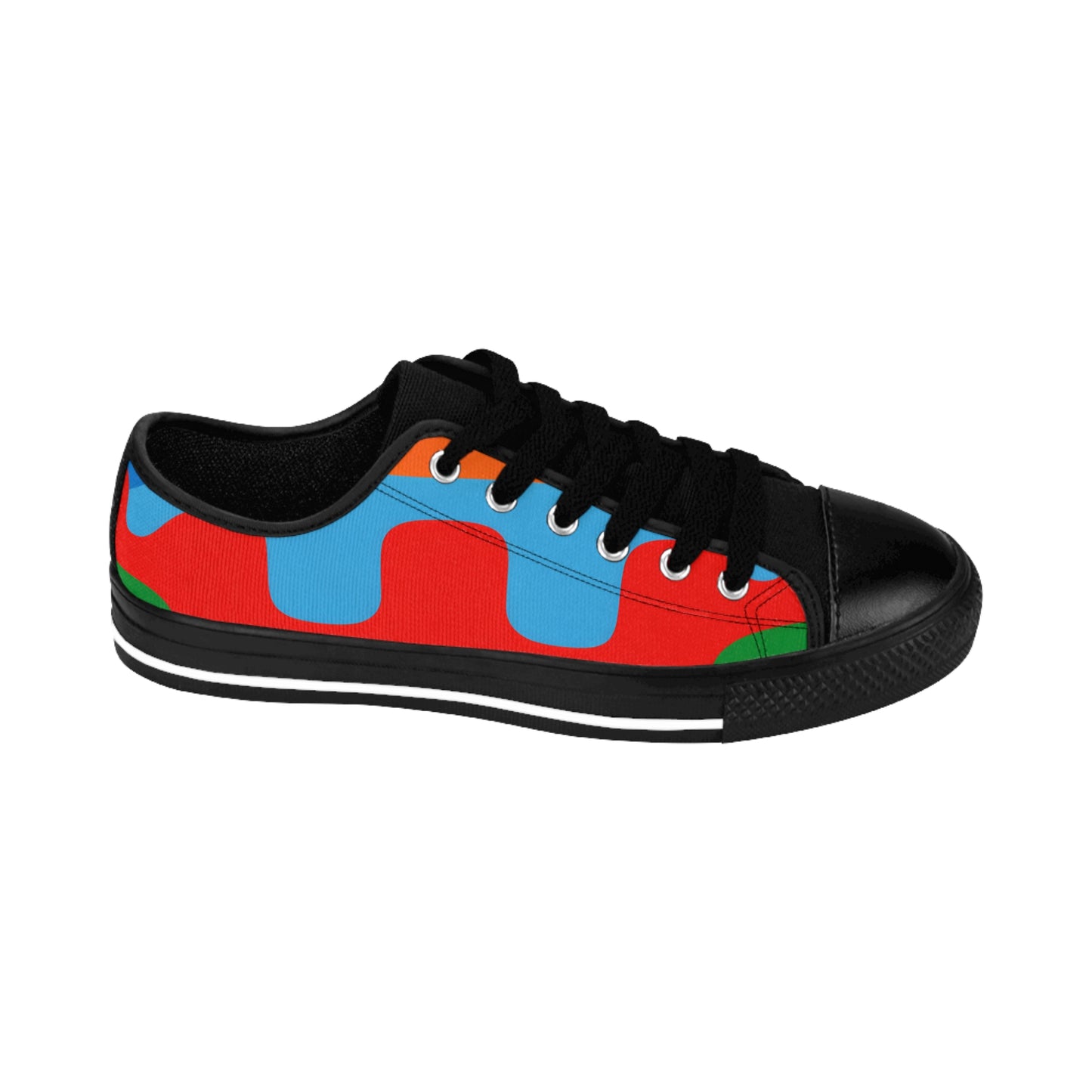 Colorful Wave Pattern Women's Sneakers — Bright Retro Casual Shoes