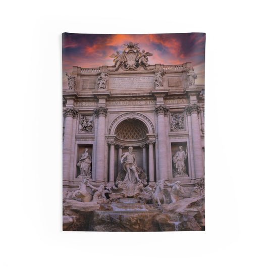 Trevi Fountain Rome Indoor Wall Tapestry | Classical Architecture Scenic Decor