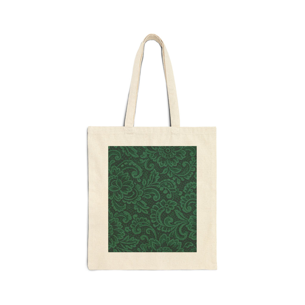 Green Paisley Canvas Tote Bag