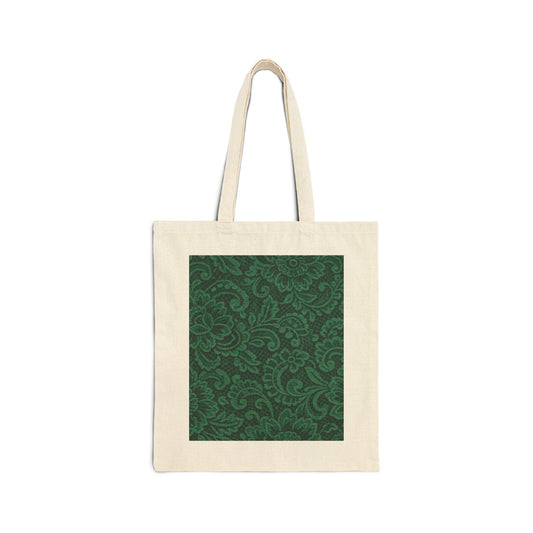 Green Paisley Canvas Tote Bag