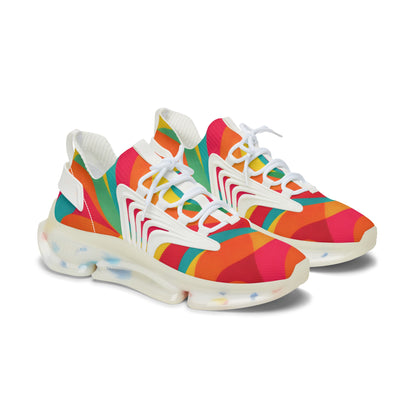Women's Mesh Sneakers — Colorful Retro Wave Athletic Shoes