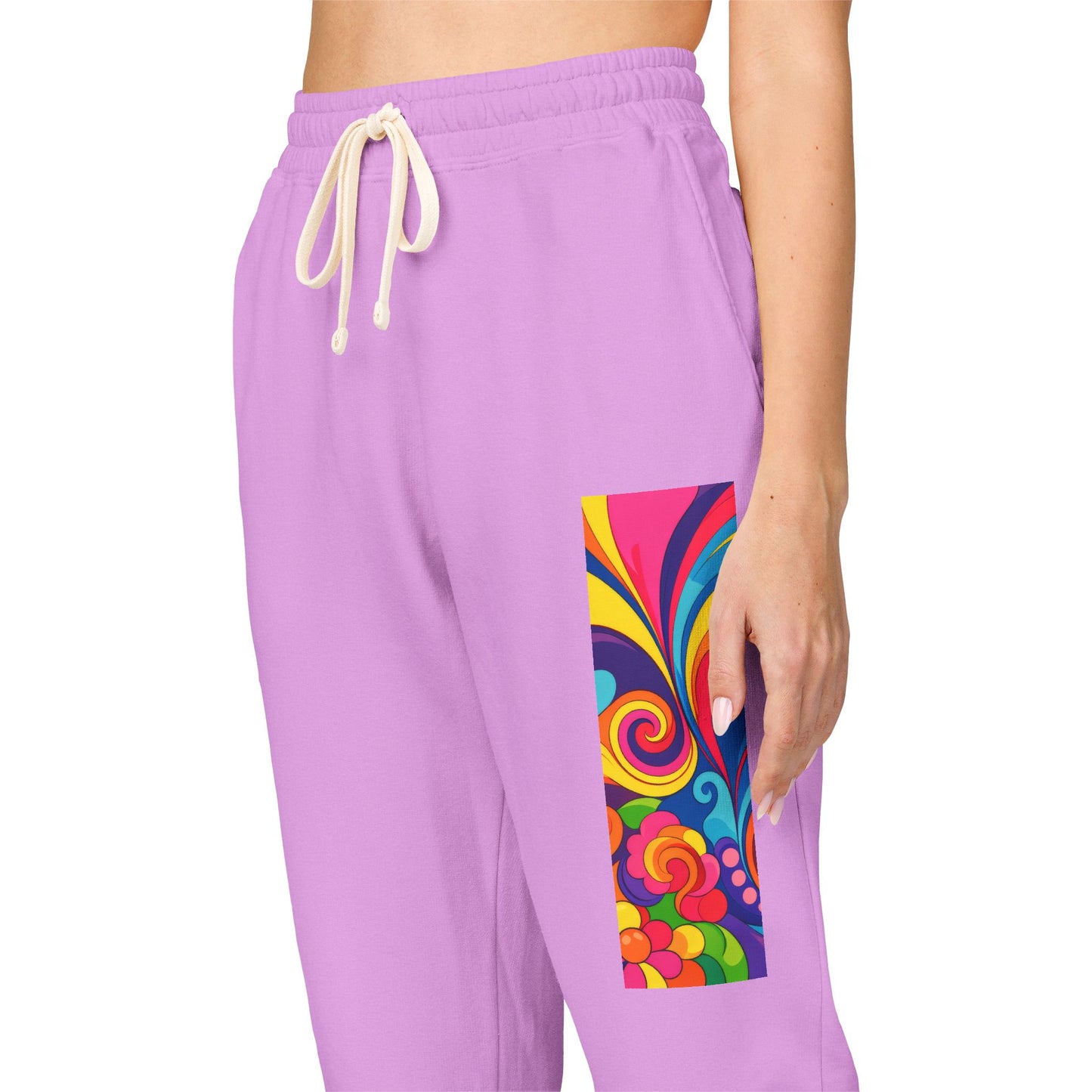 Floral Psychedelic Joggers — Colorful Side Panel Sweatpants