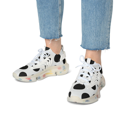 Women’s Polka Dot Mesh Sneakers — Lightweight Breathable Athletic Shoes