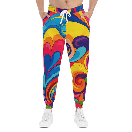 Psychedelic Swirl Joggers — Vibrant Retro Athletic Pants