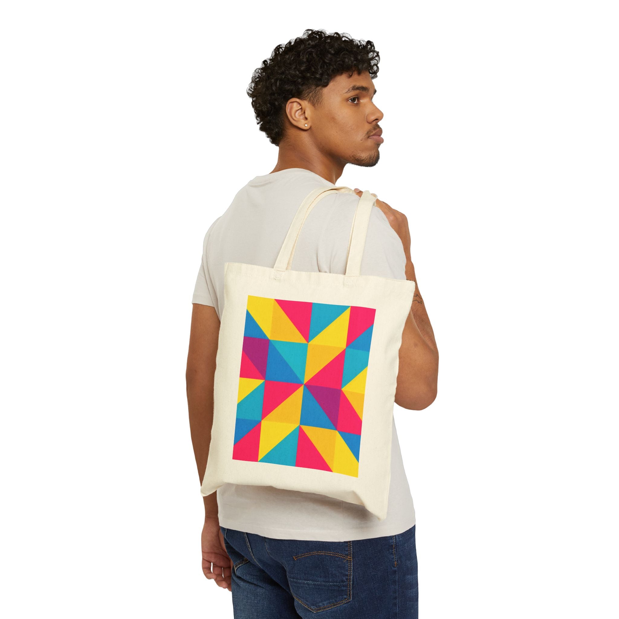 Geometric Colorblock Tote Bag