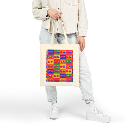 Retro Sunglasses Pattern Tote Bag – Colorful Pop Art Canvas Shopper
