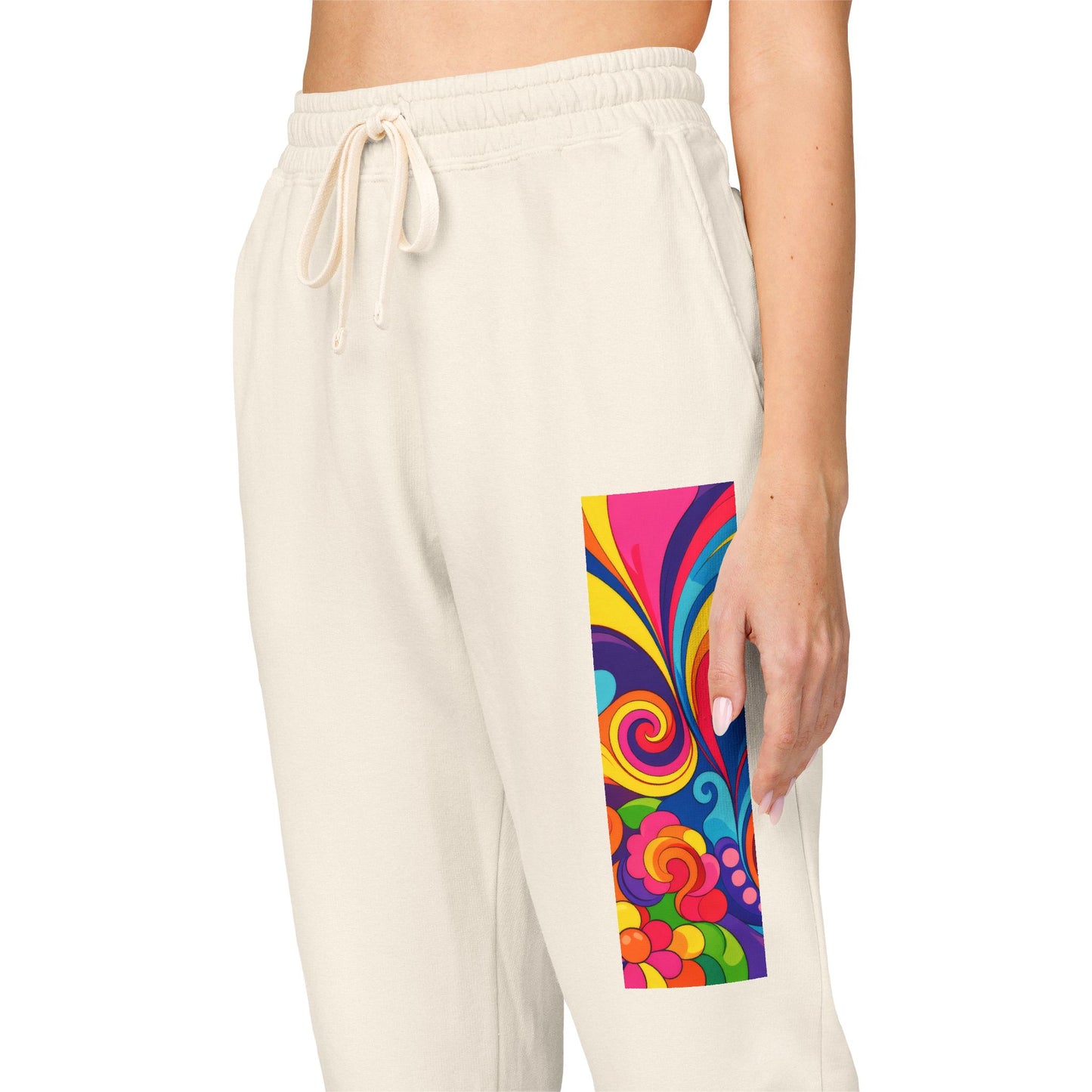 Floral Psychedelic Joggers — Colorful Side Panel Sweatpants