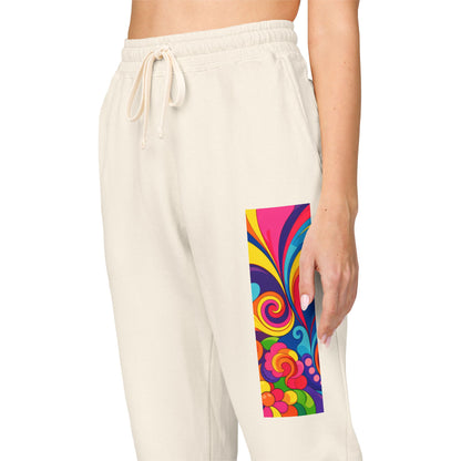 Floral Psychedelic Joggers — Colorful Side Panel Sweatpants