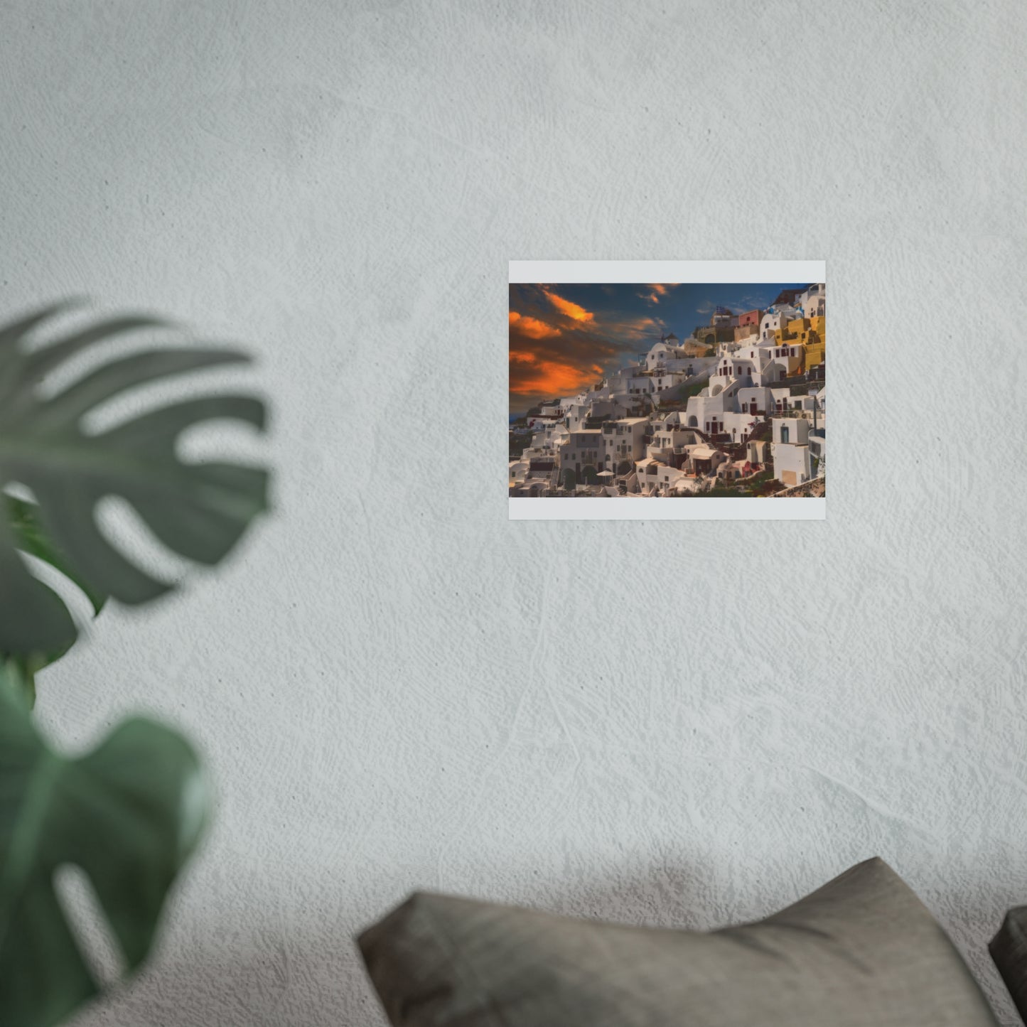 Santorini Sunset Dreams Satin  Poster