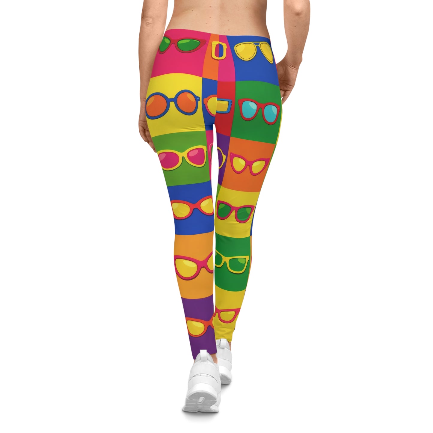 Colorful Sunglasses Pattern Leggings — Bold Rainbow AOP Women's Leggings