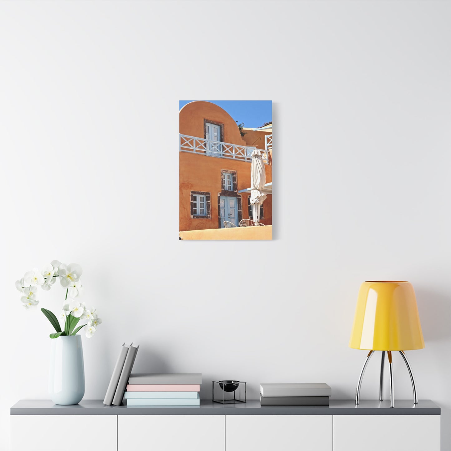 Santorini Orange Facade Canvas