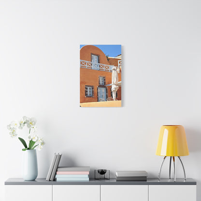 Santorini Orange Facade Canvas