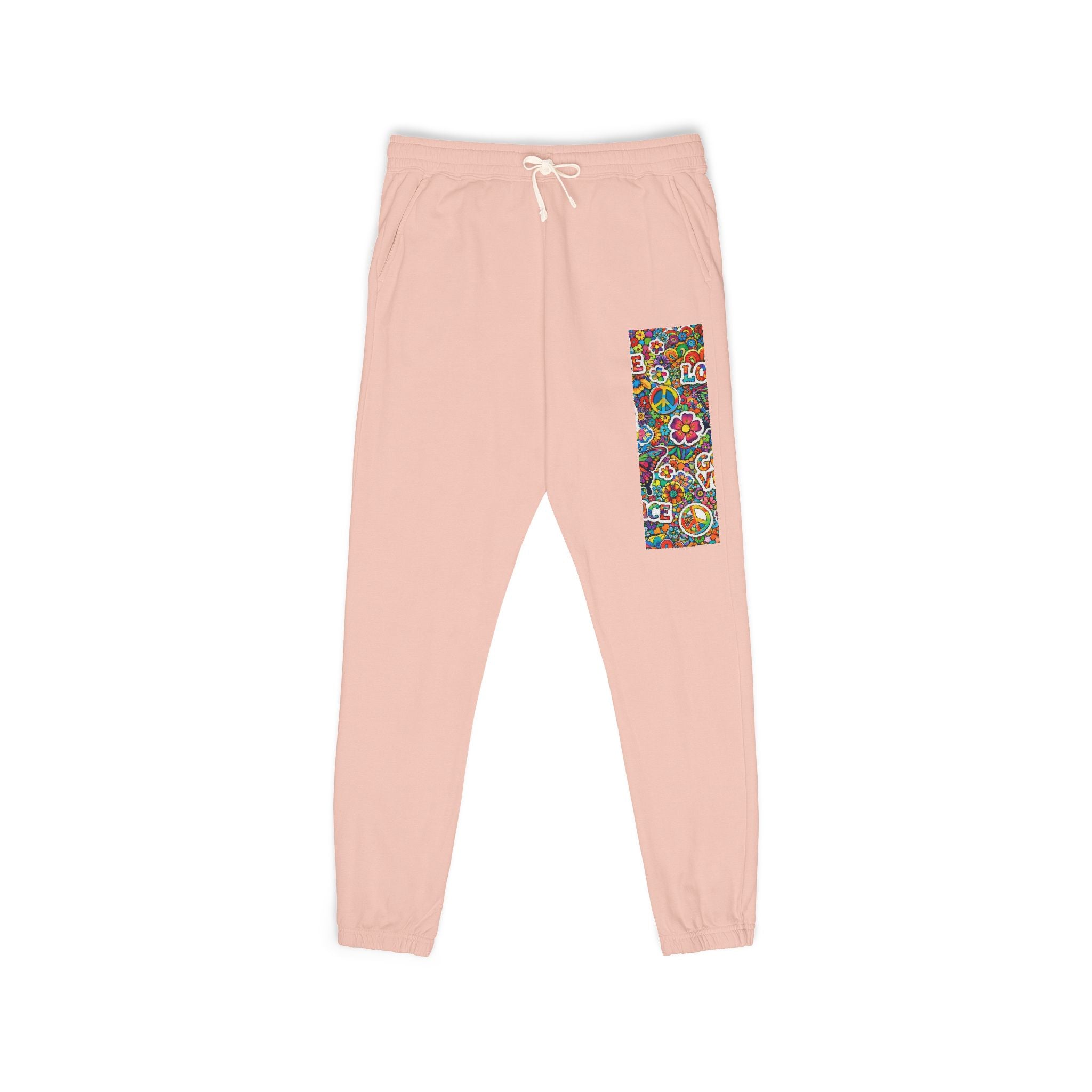 Floral Mosaic Joggers — Colorful Patch Graphic Sweatpants