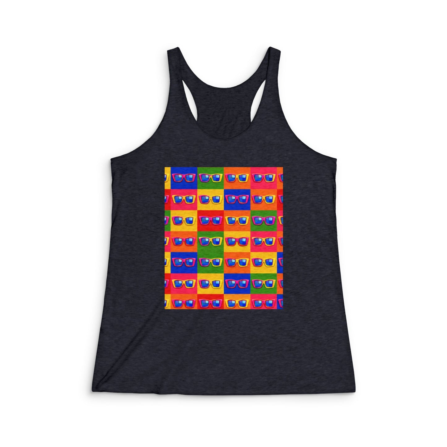 Retro Cassette Tape Pattern Women's Racerback Tank — Vintage 80s Music Graphic Tank Top