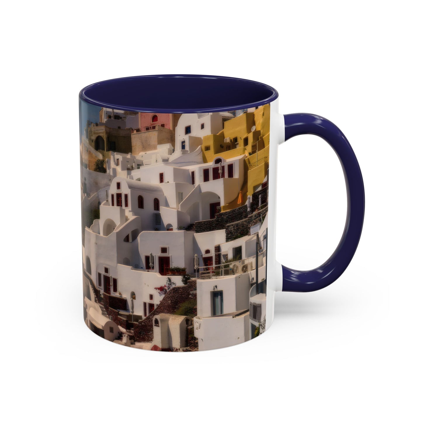 Santorini Sunset Mug, Oia Greece Coffee Cup, Mediterranean Architecture Travel Gift, Greek Island Home Decor, Aesthetic Santorini Souvenir