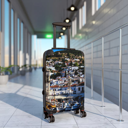 Hydra Island Greece Suitcase — Mediterranean Harbor Travel Luggage