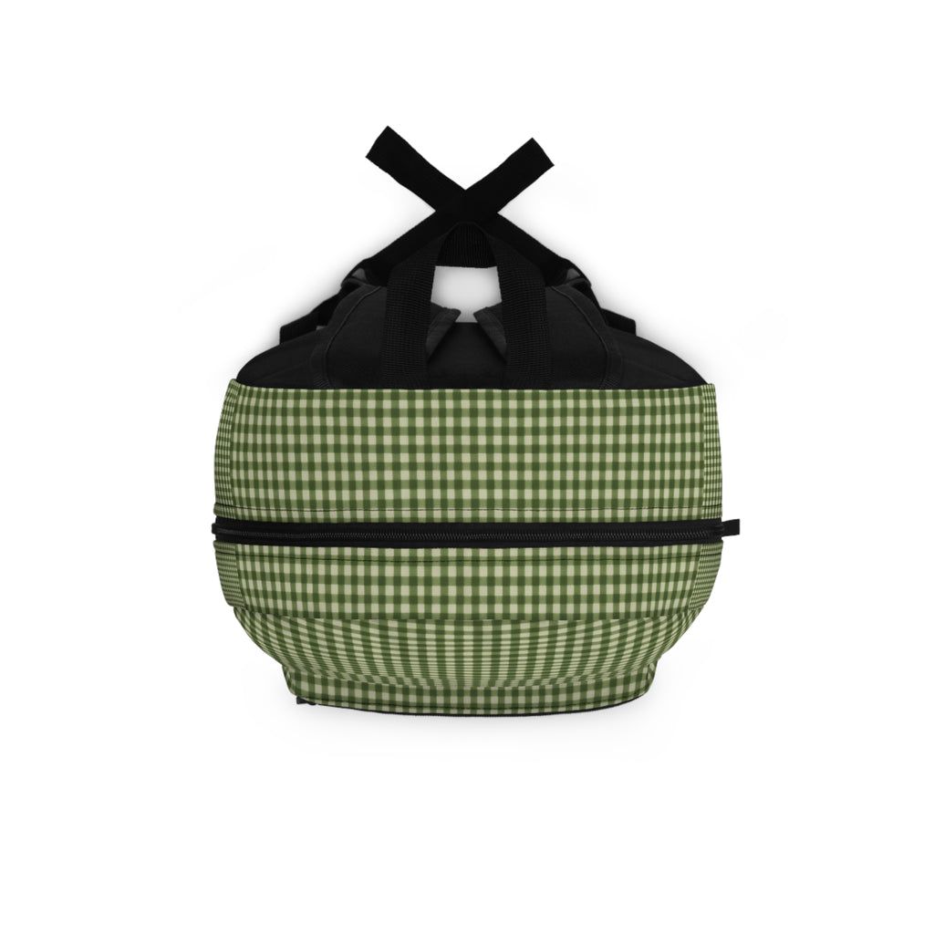 Green Gingham Backpack