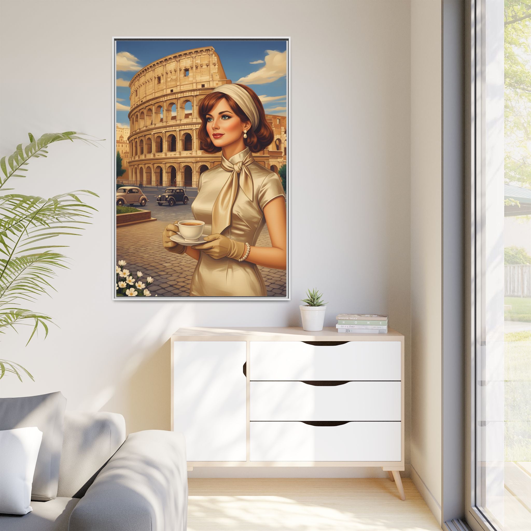 The Roman Rose Framed Canvas