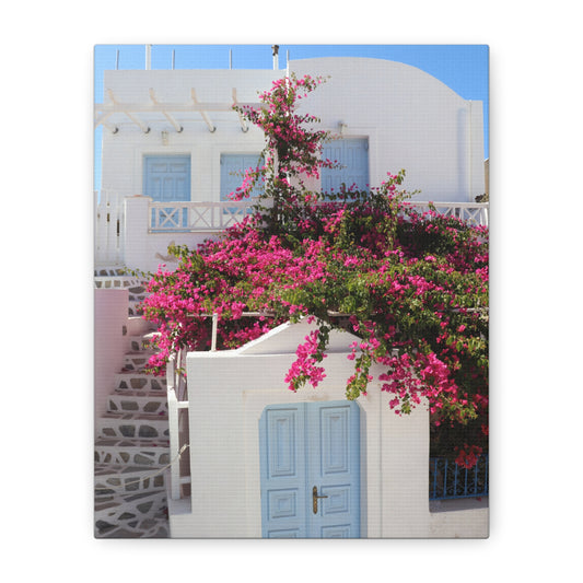 Santorini Bougainvillea Matte Canvas