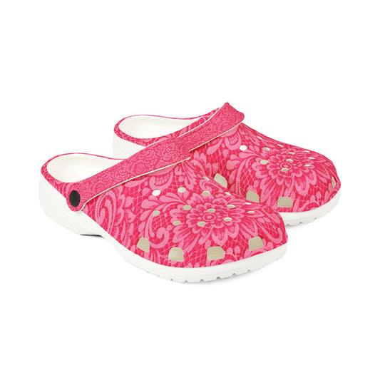 Pink Floral Garden Clogs — EVA Foam Slip-On Shoes