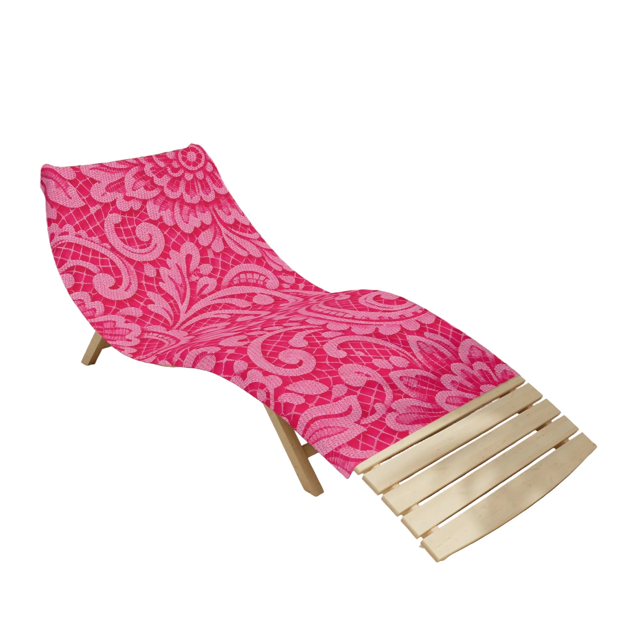 Hot Pink Lace - Romantic Beach Chair Cover
