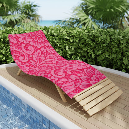 Pink Floral Paisley Beach Towel — Vibrant Summer Pool & Beach Blanket