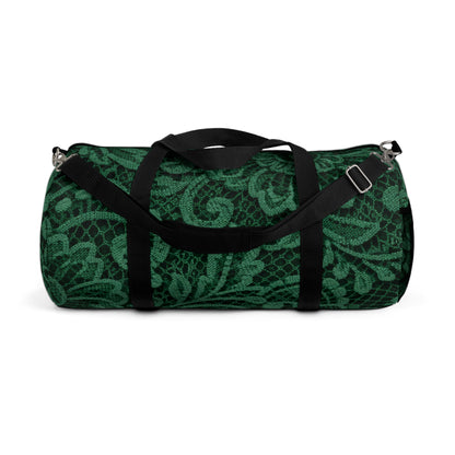 Emerald Lace Duffel Bag – Floral Pattern Travel & Gym Bag