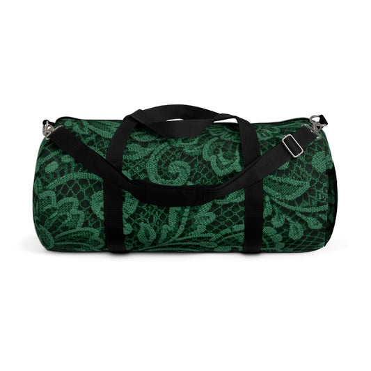 Emerald Lace Duffel Bag – Floral Pattern Travel & Gym Bag
