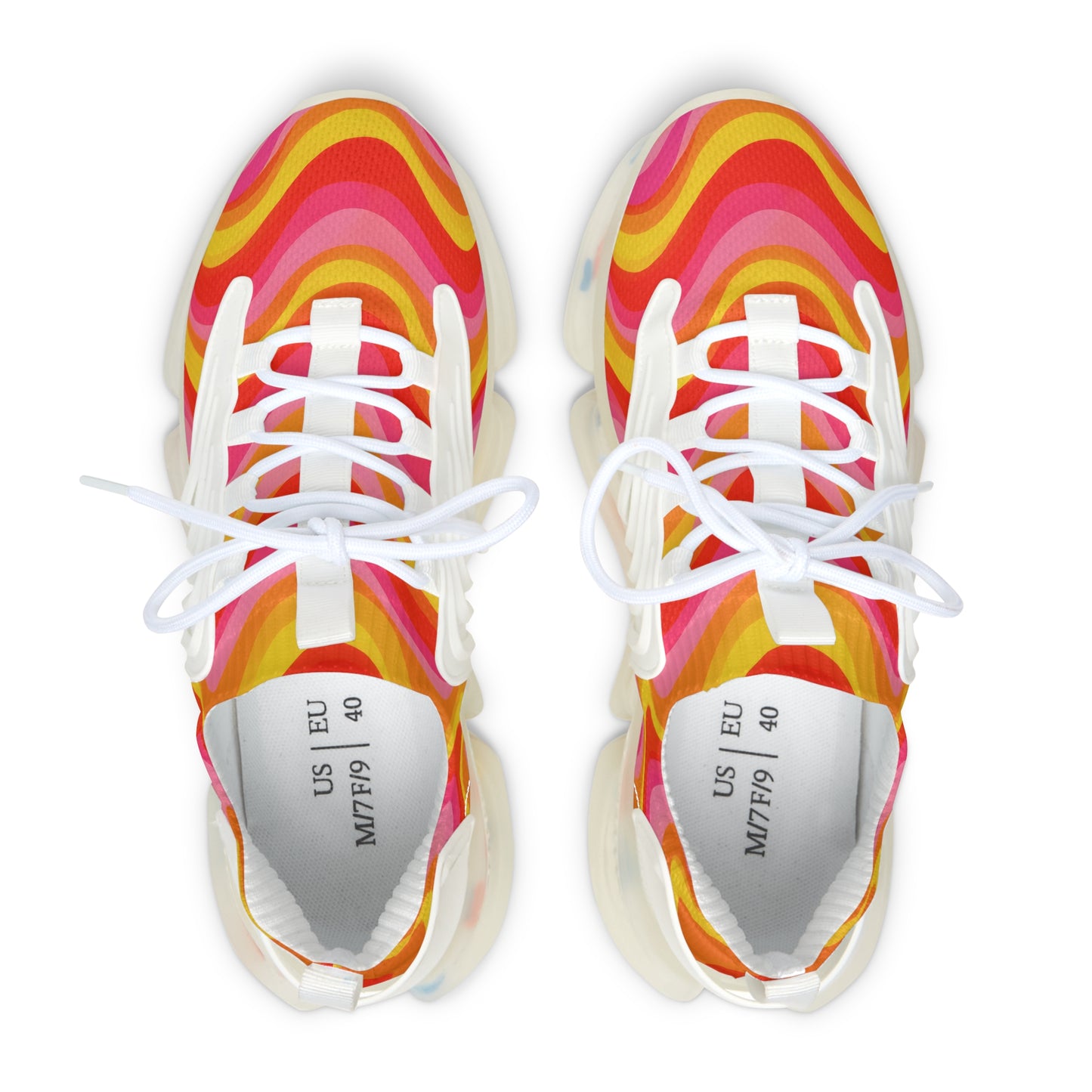 Women's Retro Wave Mesh Sneakers — Colorful 70s-Inspired Athletic Shoes