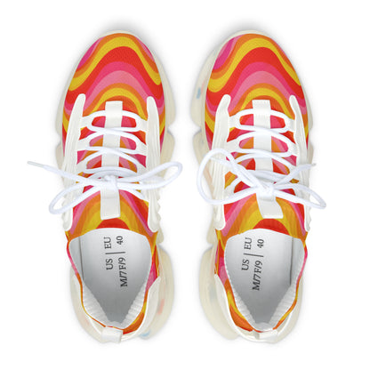 Women's Retro Wave Mesh Sneakers — Colorful 70s-Inspired Athletic Shoes
