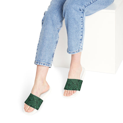 Green Paisley Slide Sandals — Women’s Removable- Strap Slides
