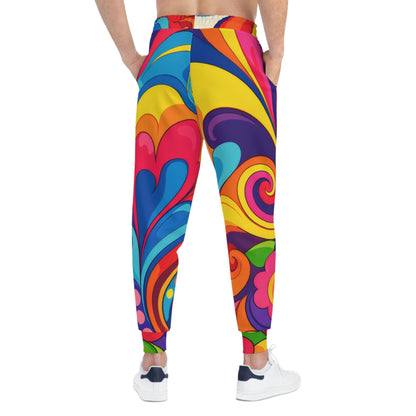 Psychedelic Swirl Joggers — Vibrant Retro Athletic Pants