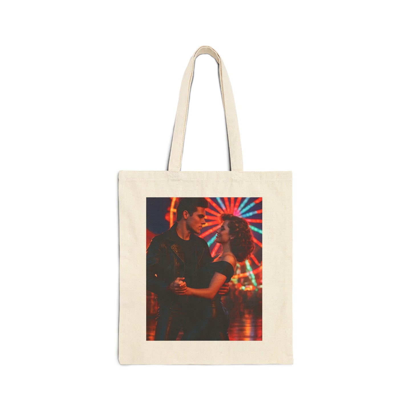 Grease Vibes Canvas Tote Bag — Retro Hollywood Glamour Print