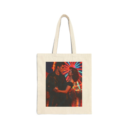 Grease Vibes Canvas Tote Bag — Retro Hollywood Glamour Print
