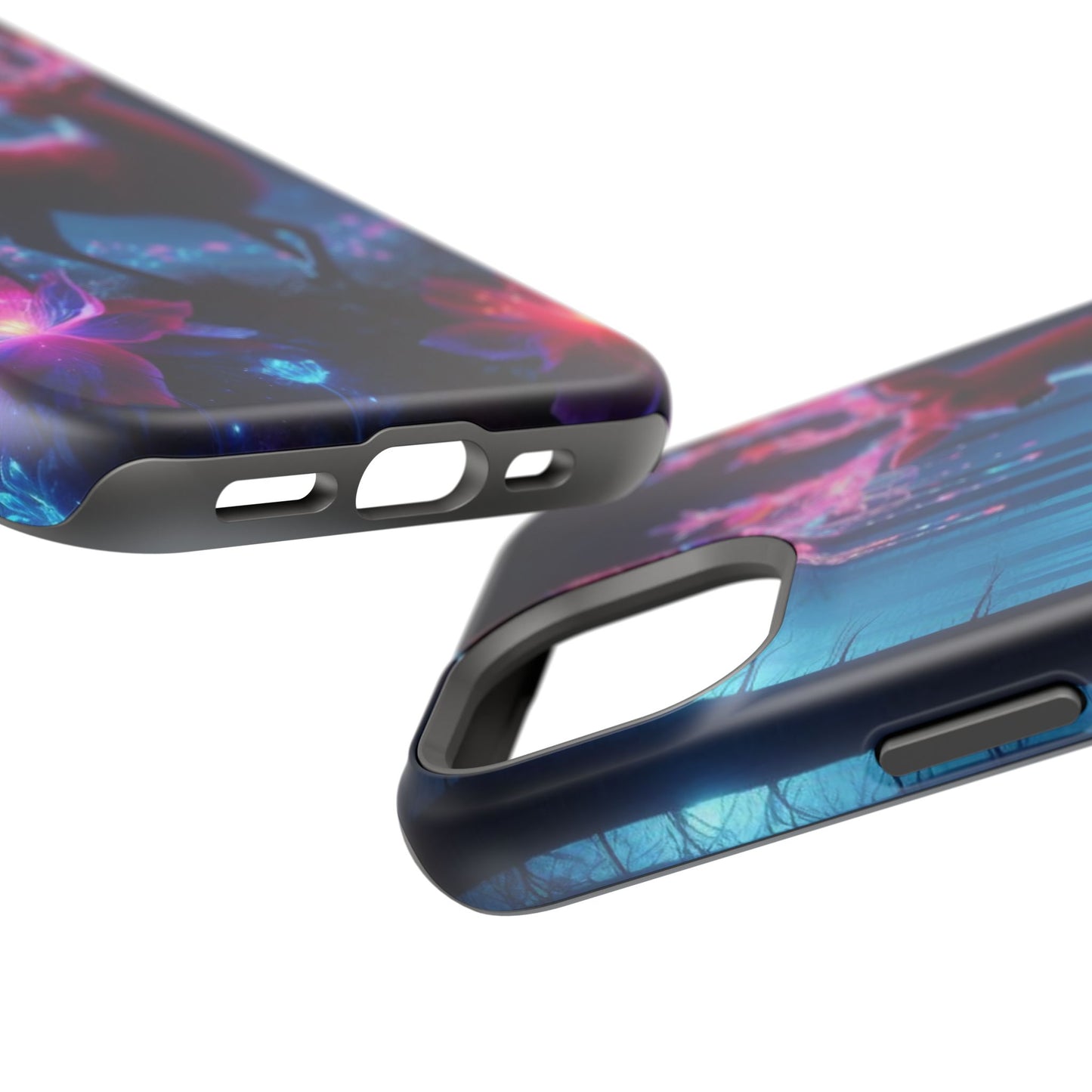 Magnetic Impact-Resistant Phone Case — Neon Fantasy Deer Forest Design