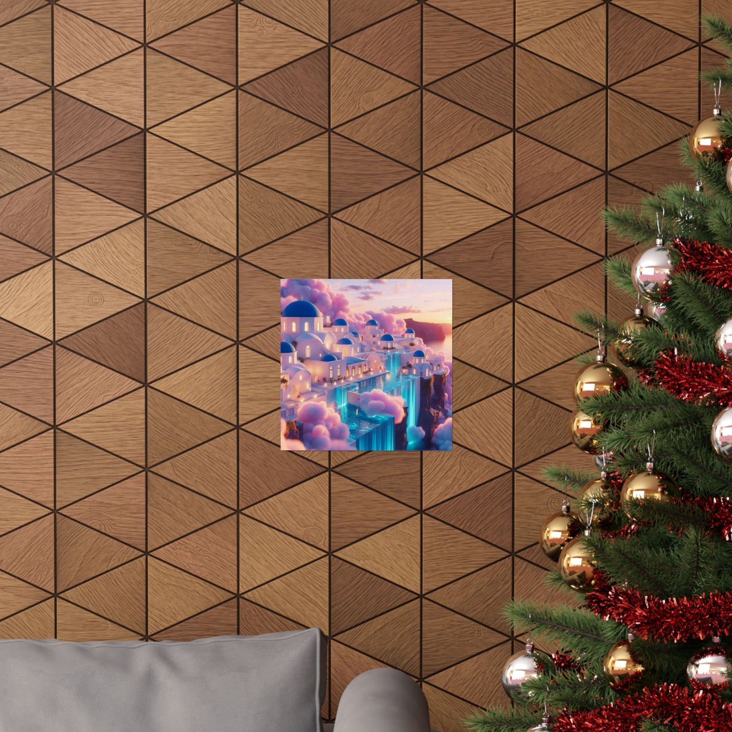 Dreamy Sunset Cloud City Matte Poster — Vertical Wall Art
