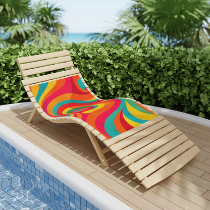 Psychedelic Swirl Beach Towel — Retro Rainbow Pool & Summer Towel