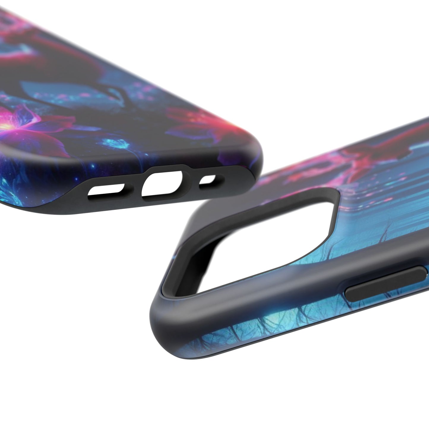 Magnetic Impact-Resistant Phone Case — Neon Fantasy Deer Forest Design
