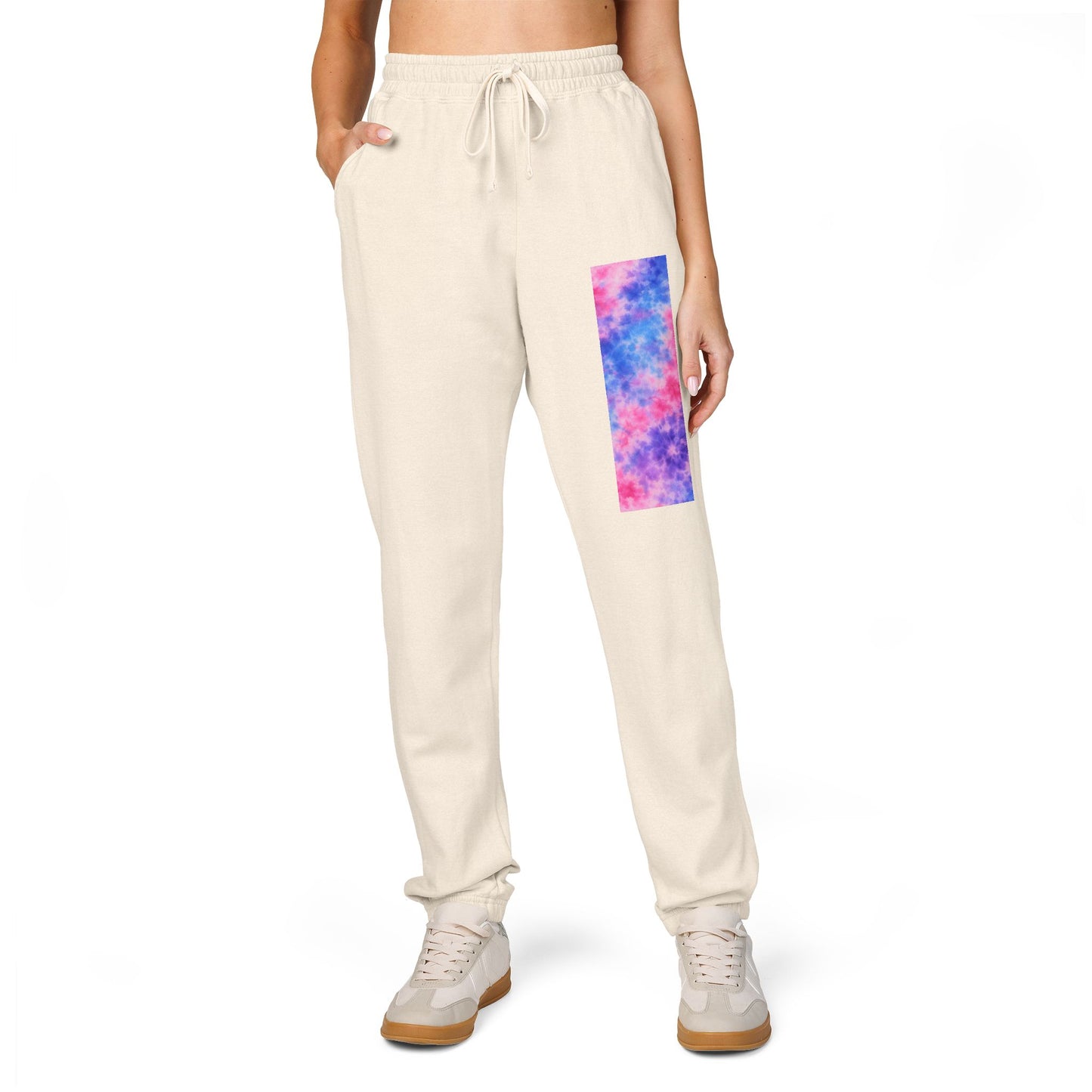 Tie-Dye Patch Sweatpants — Colorful Retro Lounge Joggers
