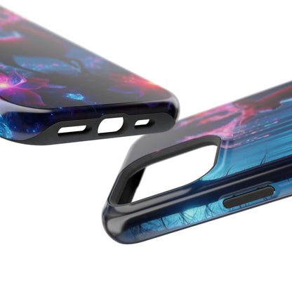Magnetic Impact-Resistant Phone Case — Neon Fantasy Deer Forest Design