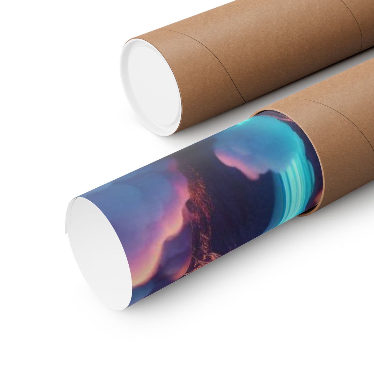 Dreamy Sunset Cloud City Matte Poster — Vertical Wall Art