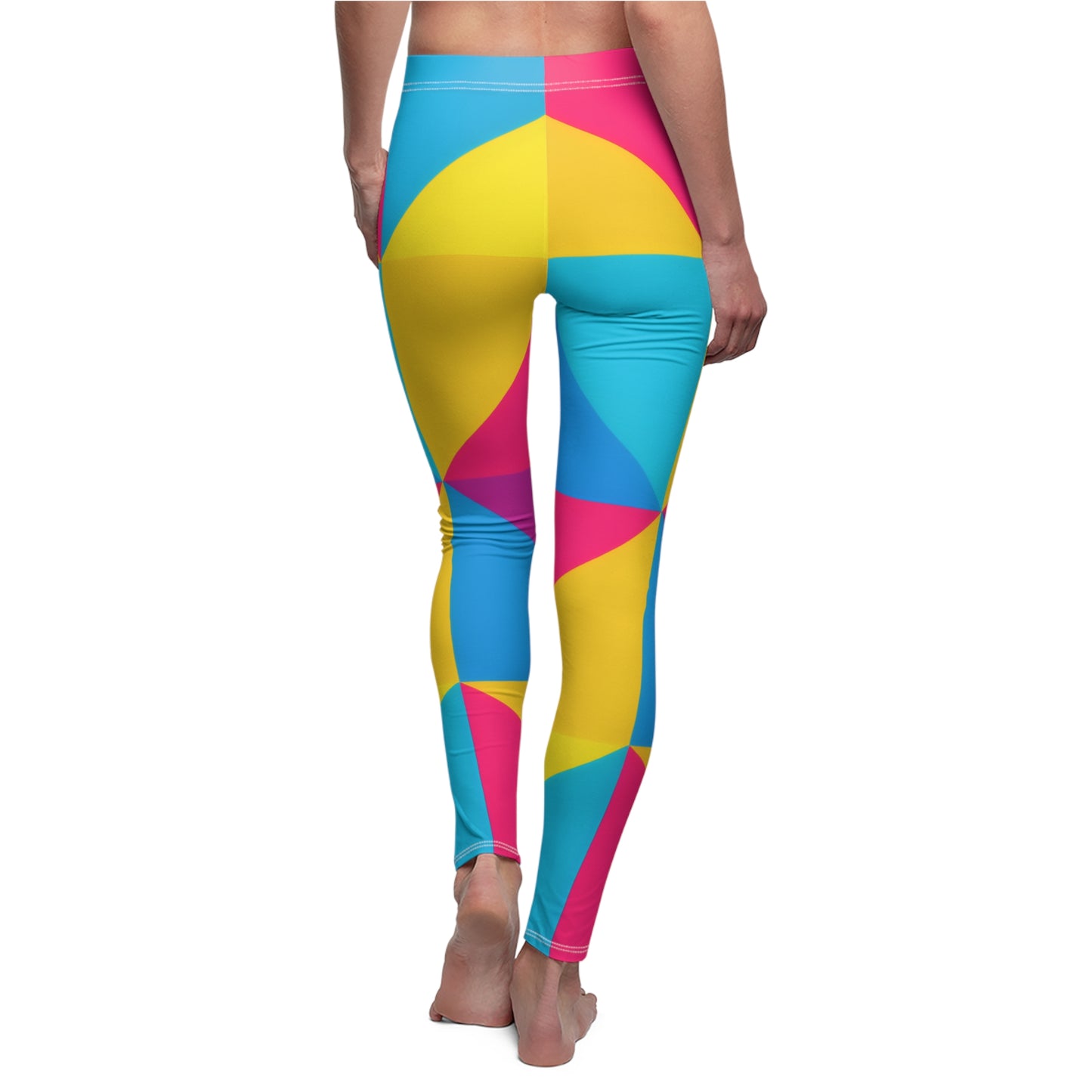 Colorburst Geometric Leggings — Bright Pinwheel Print All-Over