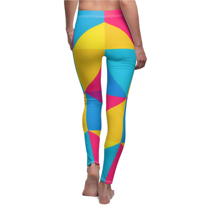 Colorburst Geometric Leggings — Bright Pinwheel Print All-Over
