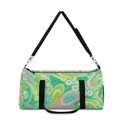 Green Paisley Duffel Bag – Floral Retro Travel Gym Bag
