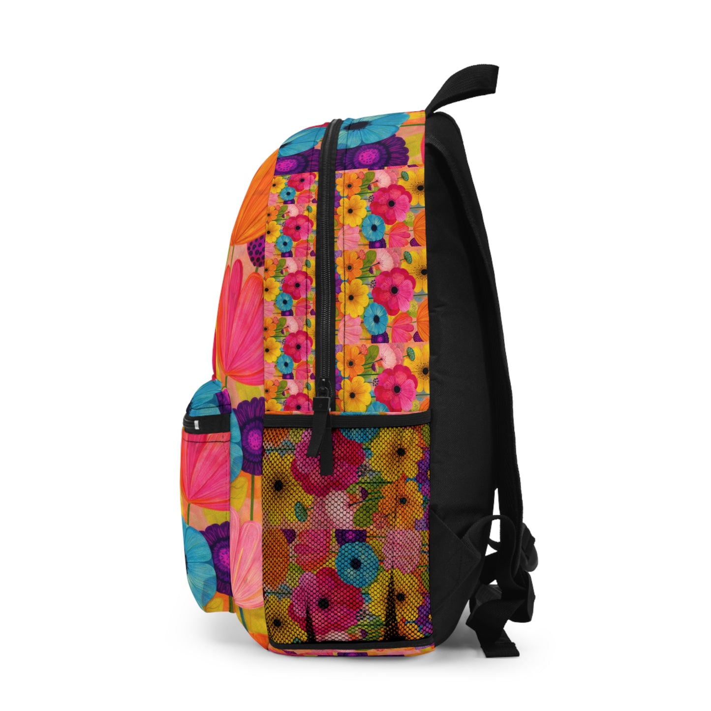 Floral Burst Backpack — Colorful Flower Print School & Travel Bag