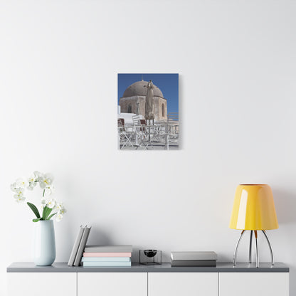 Santorini Dome Photography Matte Canvas