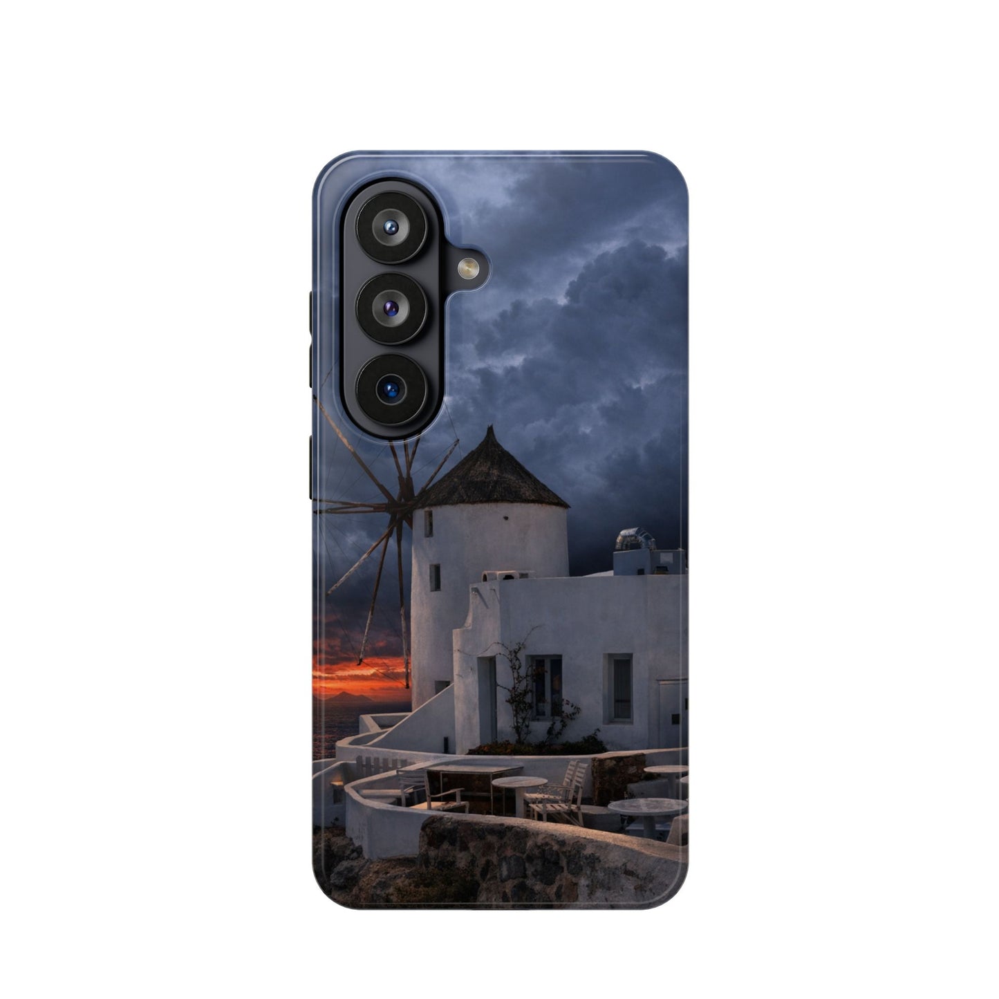 Santorini Windmill Sunset phone case | Magnetic impact-resistant case Greek Island Travel Gift
