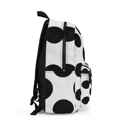 Polka Dot Backpack — Stylish Black & White School Daypack